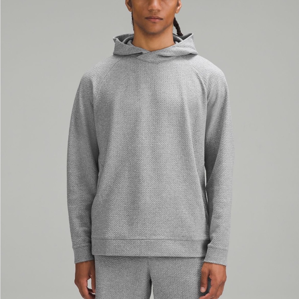lululemon men’s textured double knit hoodie in grey size M
